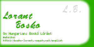 lorant bosko business card